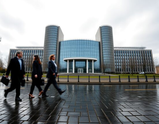 European Central Bank headquarters in Frankfurt, representing the ECB on hold and rising June hike odds.