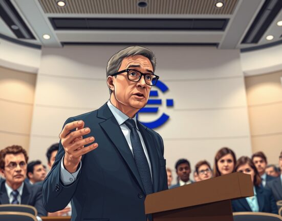 ECB's Fabio Panetta discussing energy market tensions and financial stability risks at central bank conference