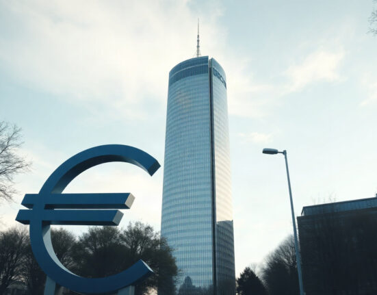 European Central Bank headquarters in Frankfurt, symbolizing monetary policy decisions.