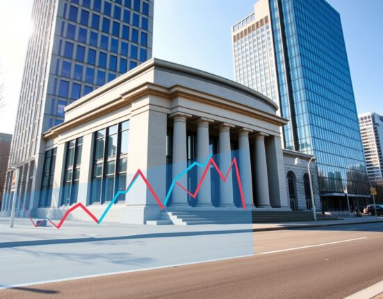 European Central Bank building with energy price chart overlay showing war-driven economic impact analysis.