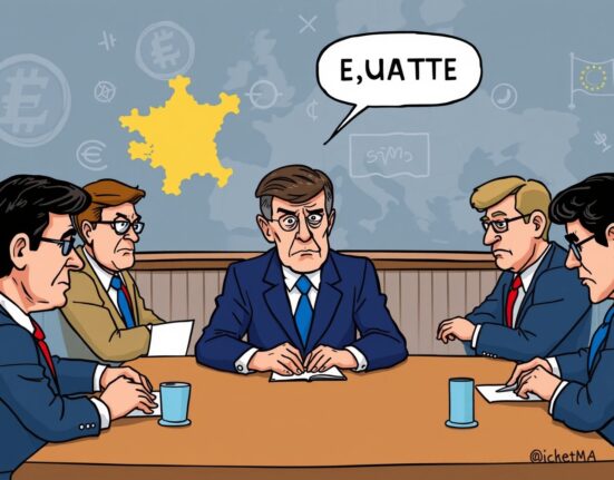 European Central Bank officials in a meeting discussing crucial ECB rate cuts and their potential economic impact.