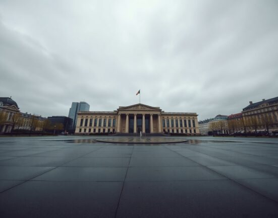 European Central Bank headquarters in Frankfurt on a cloudy day, representing the latest monetary policy decision.