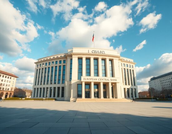 European Central Bank headquarters representing monetary policy decisions amid geopolitical uncertainty