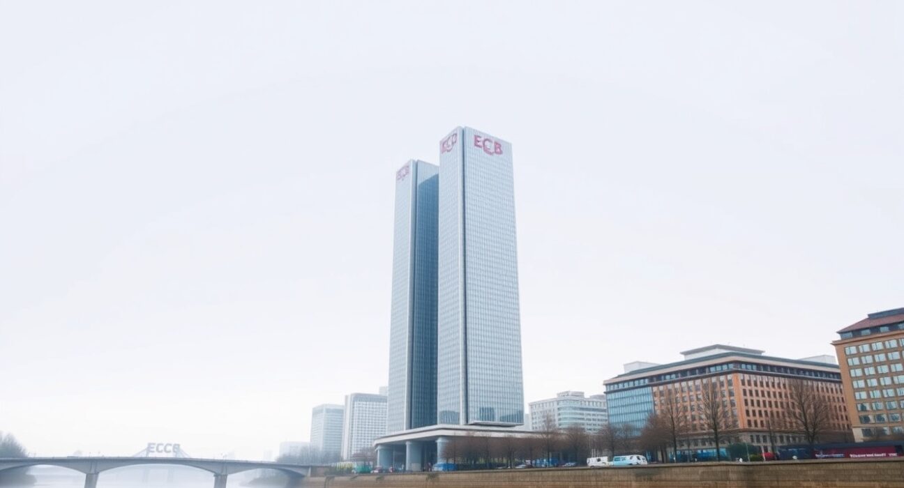 European Central Bank headquarters in Frankfurt, representing the ECB interest rate decision to leave rates unchanged.