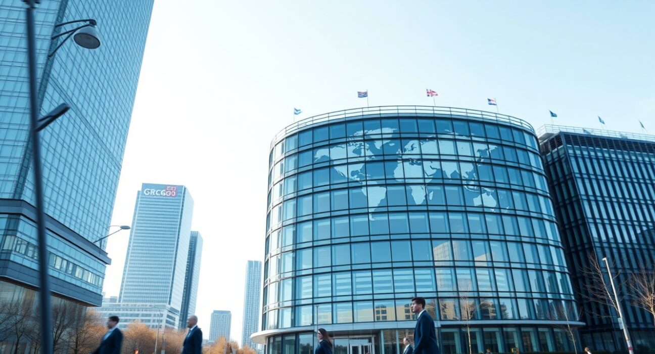 ECB headquarters reflecting the ongoing impact of war and energy crisis on monetary policy decisions.