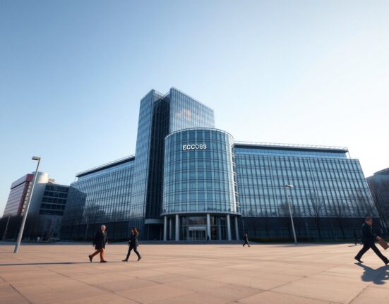 European Central Bank headquarters in Frankfurt representing monetary policy decisions and economic recovery analysis