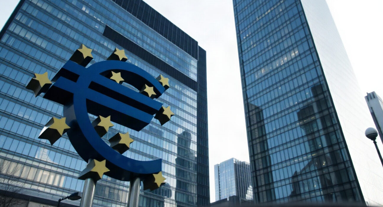 European Central Bank headquarters in Frankfurt, symbolizing monetary policy and inflation management.