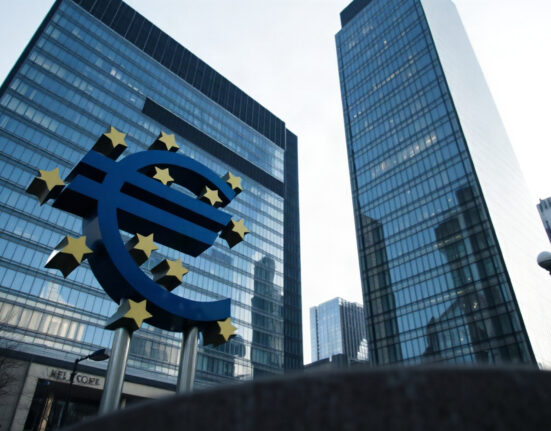 European Central Bank headquarters in Frankfurt, symbolizing monetary policy and inflation management.