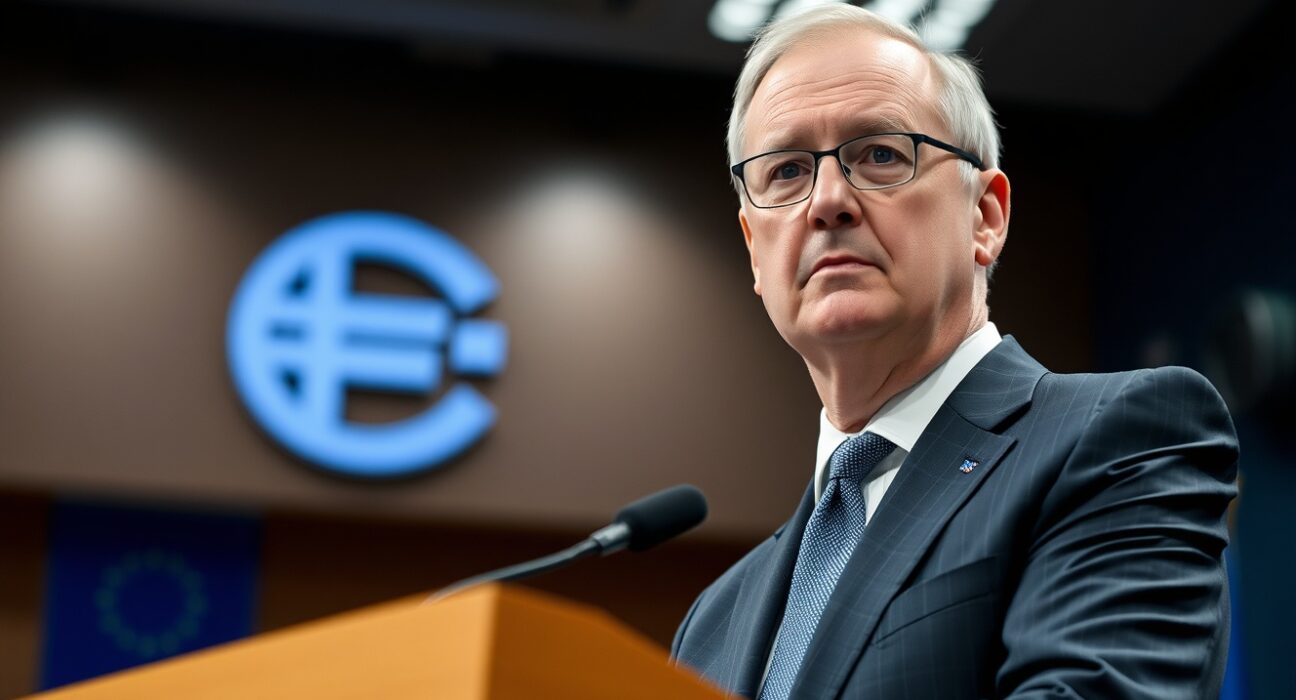 ECB Governing Council member Olli Rehn discussing Middle East conflict inflation risks at press conference