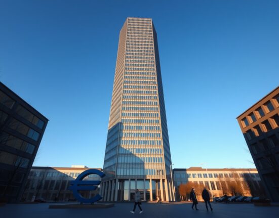 European Central Bank headquarters in Frankfurt representing monetary policy decisions and risk assessment