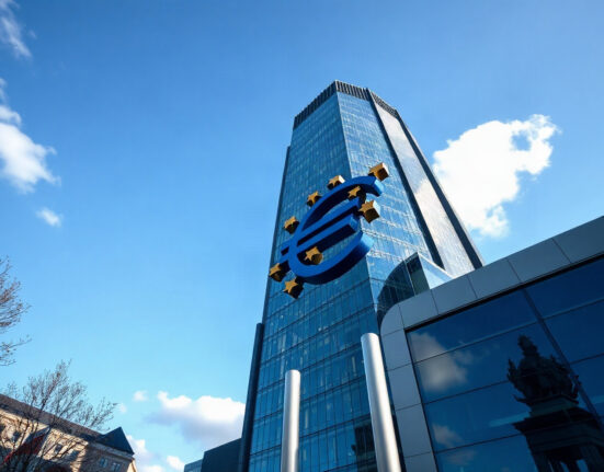 European Central Bank headquarters in Frankfurt, symbolizing monetary policy decisions.