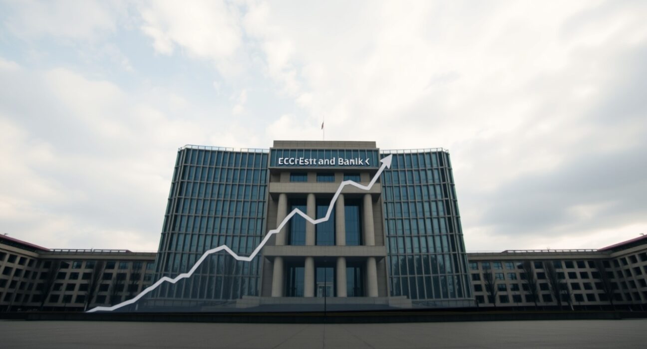 ECB SPF inflation forecast 2026: European Central Bank headquarters with economic chart overlay