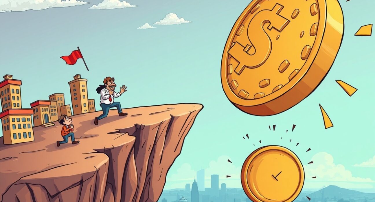 Stablecoins financial crisis warning showing unstable cryptocurrency threatening economic stability