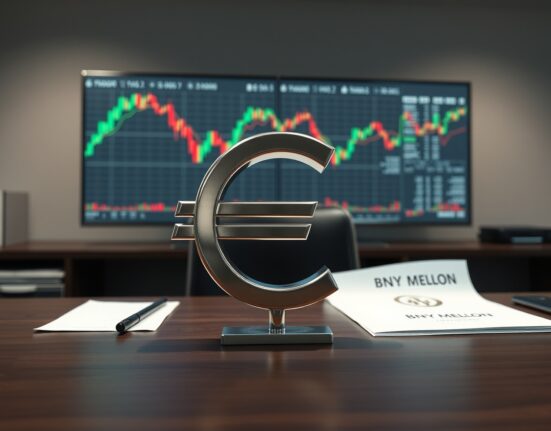 Euro currency symbol analysis with BNY Mellon report on ECB tightening risks and market confidence.