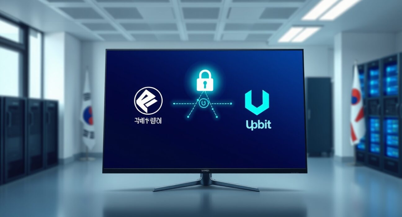 Echobit integration with Upbit verification service showing secure encrypted transaction interface