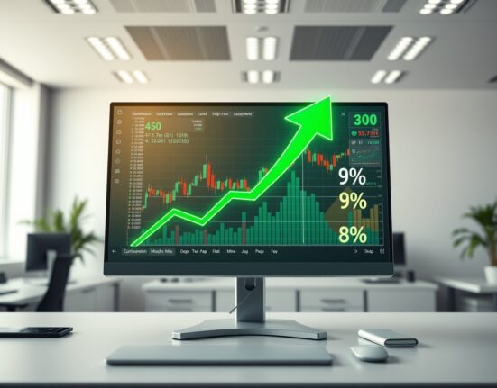 Professional cryptocurrency trading interface showing significant market gains during LBank Labs pre-market session