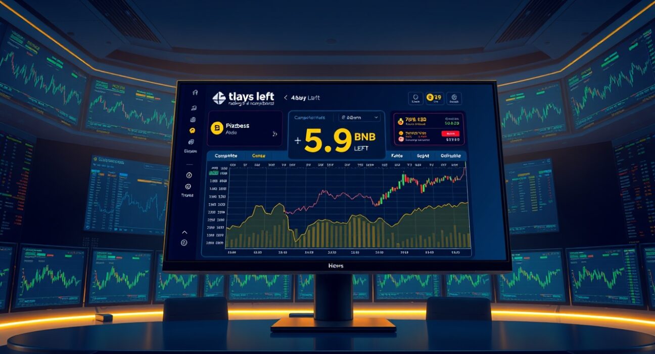 Edu-X mock trading competition dashboard with countdown and BNB prize pool