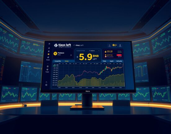 Edu-X mock trading competition dashboard with countdown and BNB prize pool