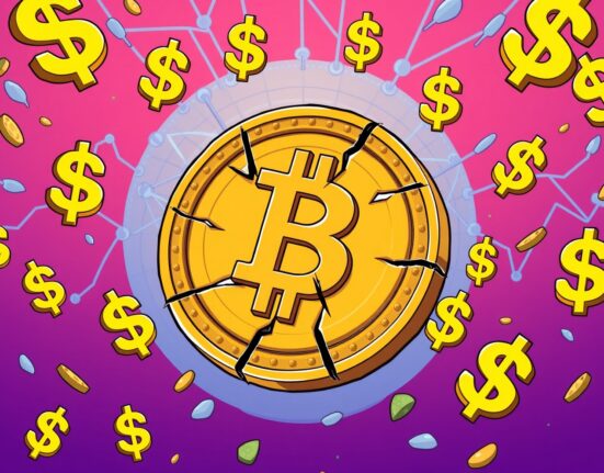 Elixir suspends deUSD support showing digital currency instability in cartoon illustration