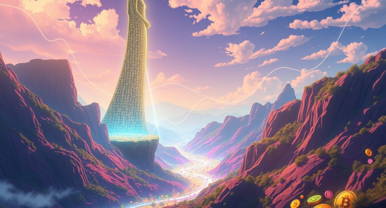 Visual metaphor for Elon Musk's net worth exceeding the total altcoin market capitalization in 2025.