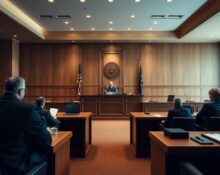 Courtroom scene from the Elon Musk vs. Sam Altman trial over OpenAI's nonprofit mission