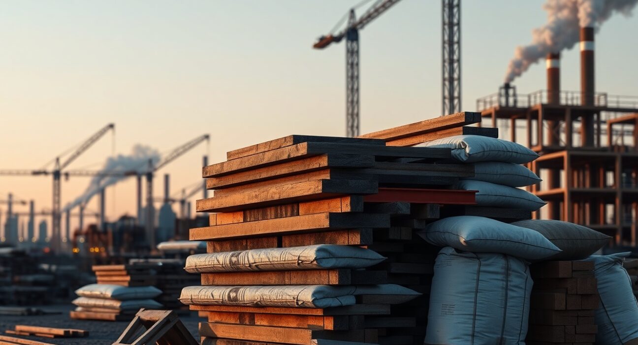 Energy price impact on building material costs at construction site with ING analysis context