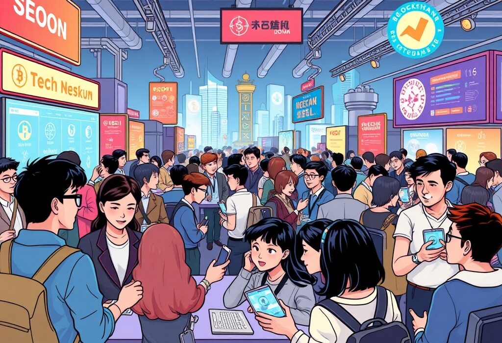 Attendees at the Enso Seoul meetup engaging in discussions about blockchain technology and network integration.