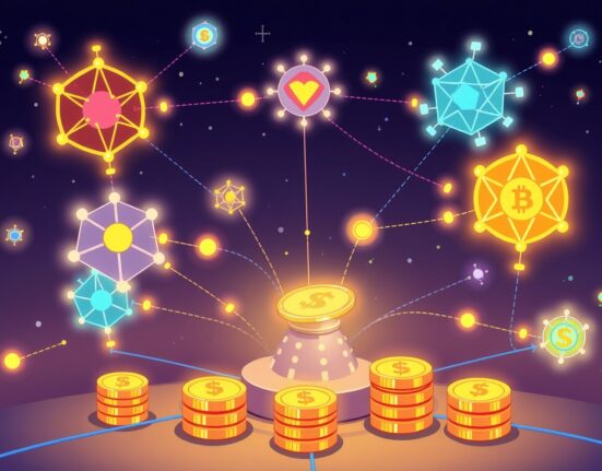 A visual representation of a unified stablecoin issuance layer, showing different blockchain networks connecting to a central hub for seamless stablecoin transactions.