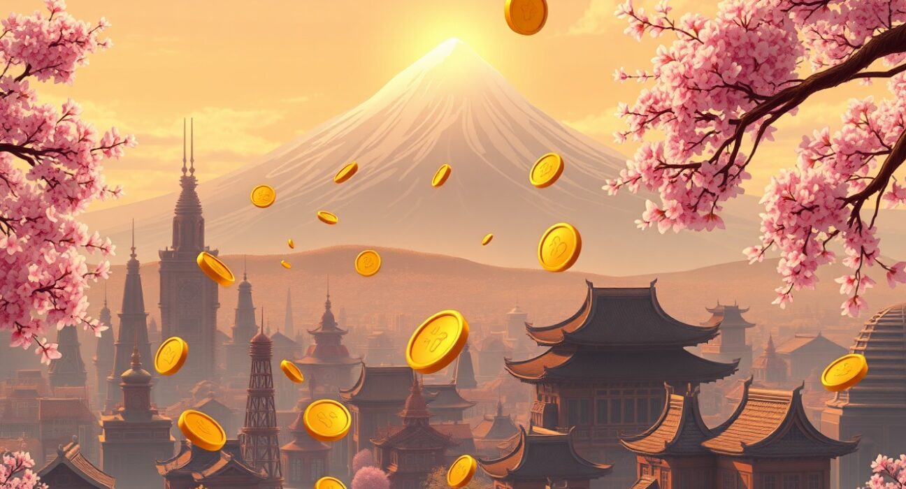 Conceptual Ghibli-style art representing Eric Trump's optimistic Bitcoin price prediction reaching new heights.