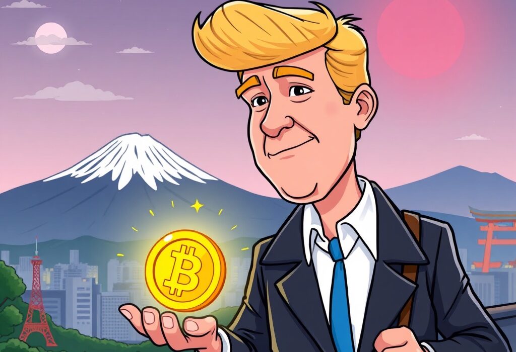 Eric Trump cryptocurrency promotion in Japan, highlighting digital asset adoption.
