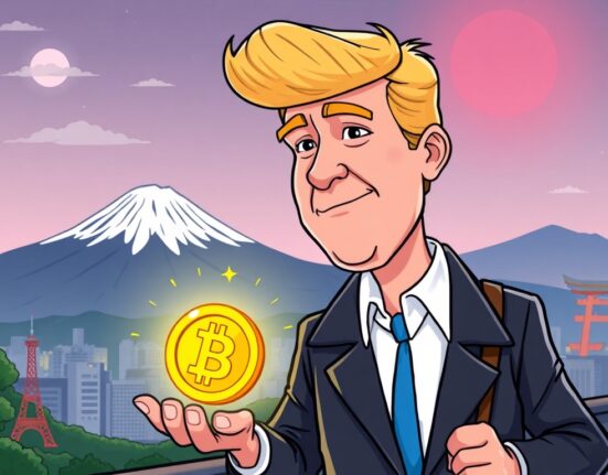 Eric Trump cryptocurrency promotion in Japan, highlighting digital asset adoption.