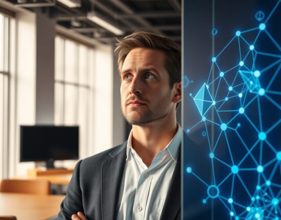 Shapeshift founder Erik Voorhees analyzing Ethereum investment data in professional setting