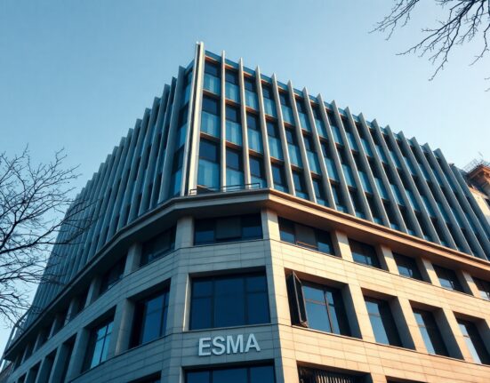 ESMA headquarters building in Paris under clear sky, representing EU crypto regulation authority