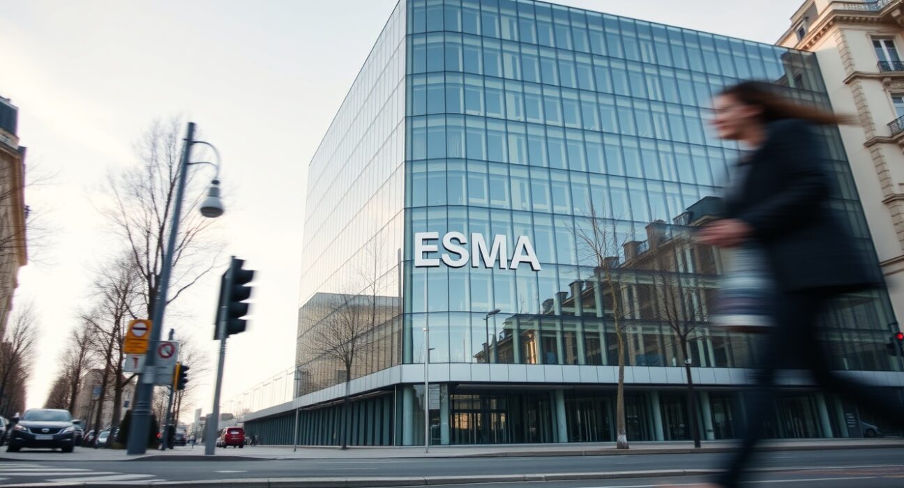 ESMA headquarters building in Paris under clear daylight sky