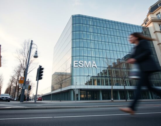 ESMA headquarters building in Paris under clear daylight sky