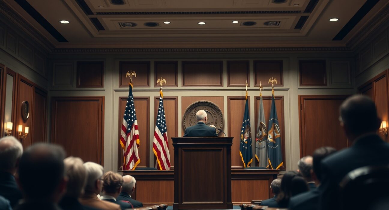 Former Defense Secretary Mark Esper at a hearing, emphasizing the CLARITY Act as a national security measure.