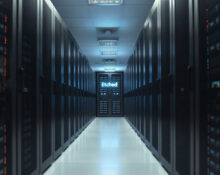 Etched AI inference hardware rack in a data center