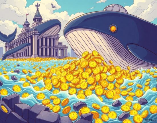A cartoon image illustrating significant ETH accumulation by large investors, signifying strong market confidence in Ethereum.