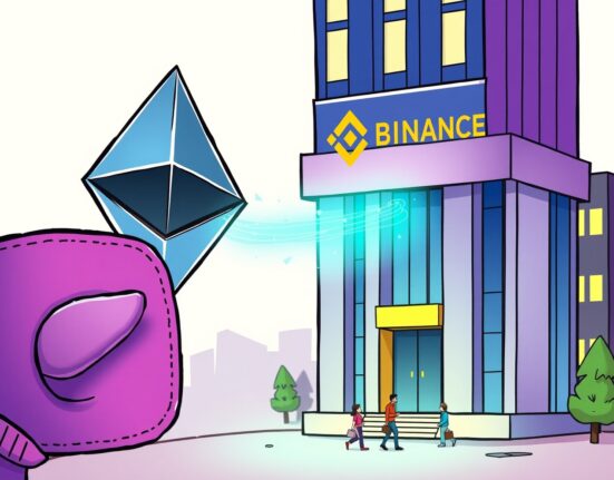 Illustration of a significant ETH deposit to Binance, signaling potential market movement and investor activity.