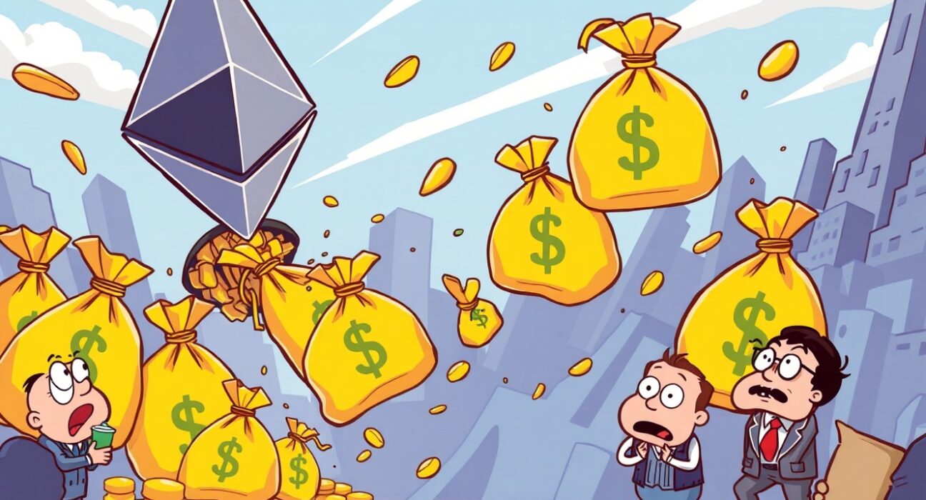 ETH ETFs showing money flowing out while concerned investors watch the cryptocurrency market movement