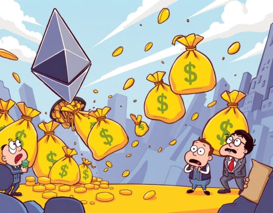 ETH ETFs showing money flowing out while concerned investors watch the cryptocurrency market movement