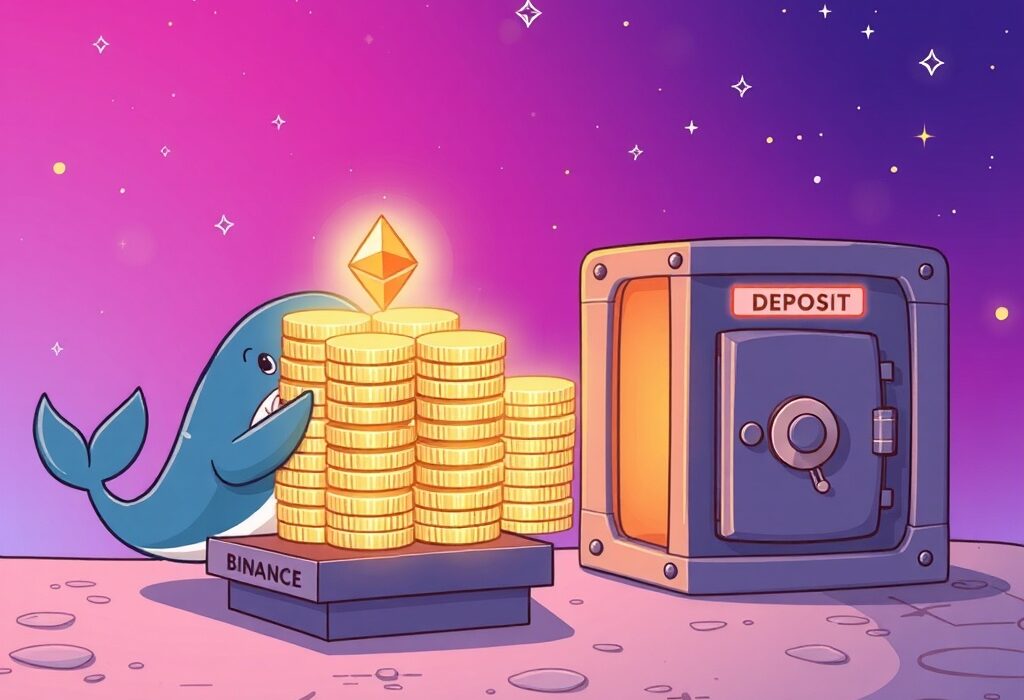 A large ETH transfer from Binance to the Beacon Deposit, illustrating significant Ethereum staking activity.