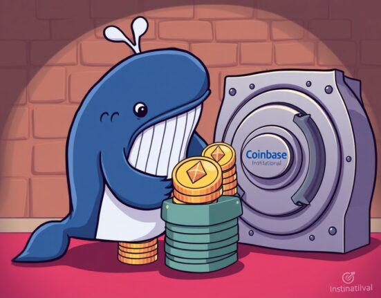 A large Ethereum whale transferring a significant amount of ETH transferred to a secure institutional platform, symbolizing a major crypto movement.