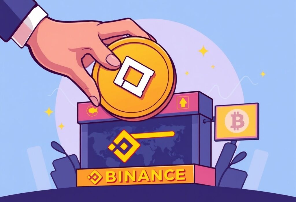 Cartoon illustration depicting a significant Ethena ENA deposit to Binance, symbolizing team activity and market movement.