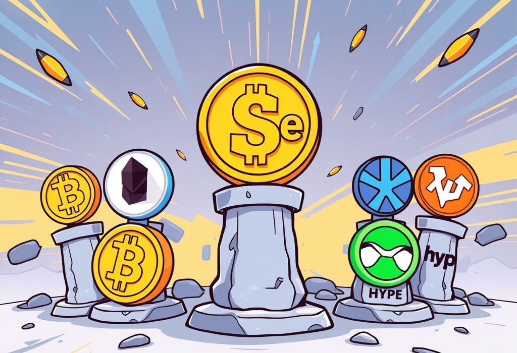 Ethena USDe expands its crucial asset backing with BNB, XRP, and HYPE, symbolizing growth and stability in the crypto market.