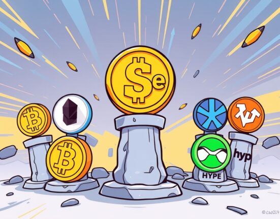 Ethena USDe expands its crucial asset backing with BNB, XRP, and HYPE, symbolizing growth and stability in the crypto market.