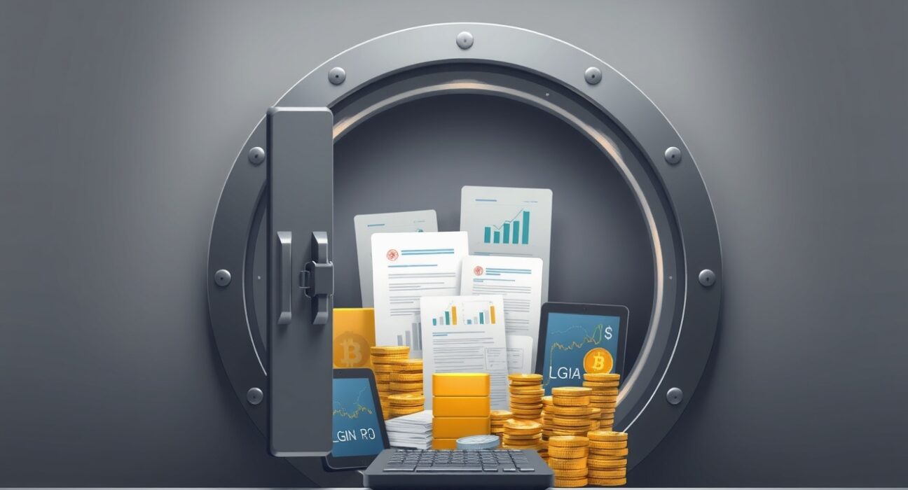 Ethena's USDe reserve diversification strategy visualized as a secure vault containing multiple asset types.