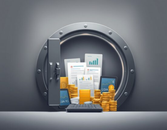 Ethena's USDe reserve diversification strategy visualized as a secure vault containing multiple asset types.