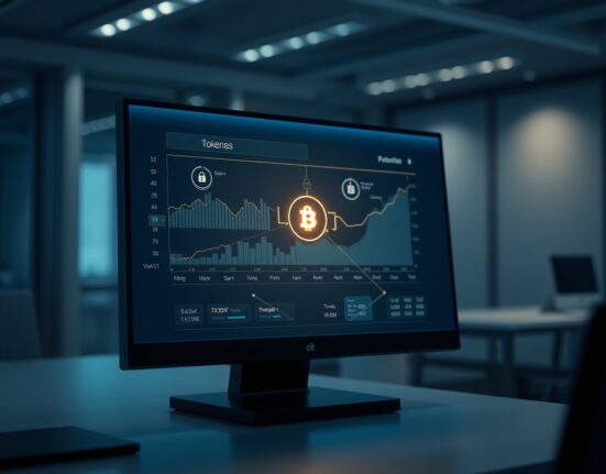 Digital interface representing Ether.fi's integration with Plume's Nest RWA protocol for tokenized asset yields.