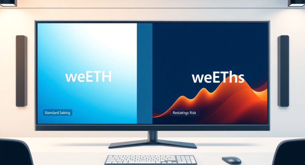 Illustration of Ether.fi's weETH and weETHs tokens representing separate staking and restaking options